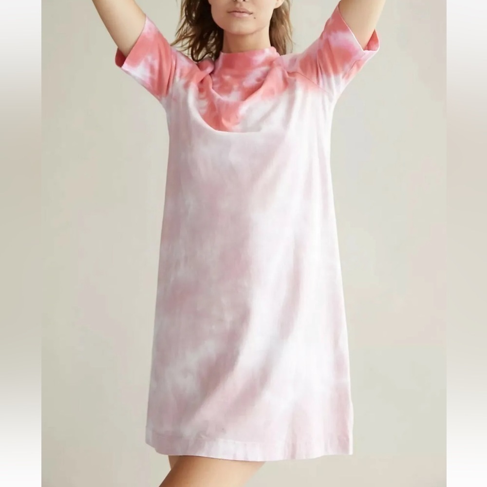 Anthropologie T.La Heidi Tie-Dye Mock Neck T-shirt Dress
